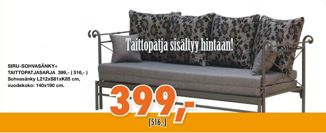 Siru vuodesohva-Huonekaluliike Antti Hakala Siru vuodesohva-Antti Hakala Huonekaluliike